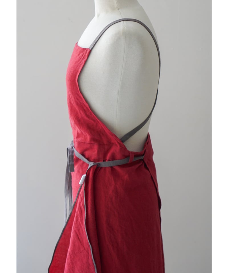 バイカラースリットエプロン 2025AW限定色レッド | E'PICE