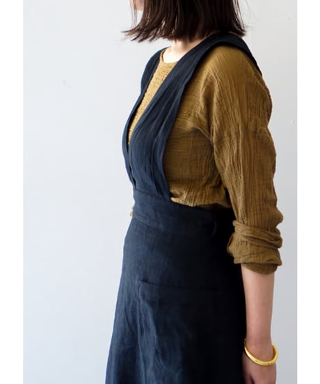 リボンクロスエプロン　ブラック