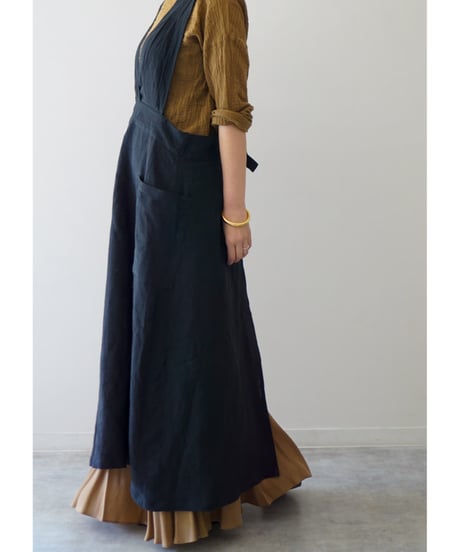 リボンクロスエプロン　ブラック