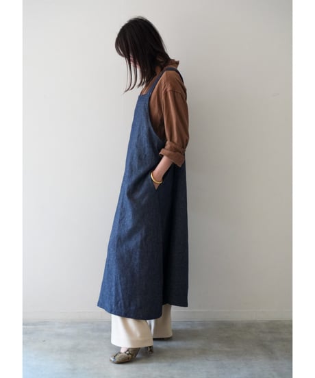 限定インディゴデニム　クロスエプロン