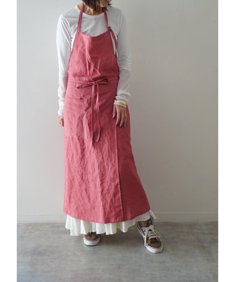首掛けスリットエプロン ローズピンク | E'PICE