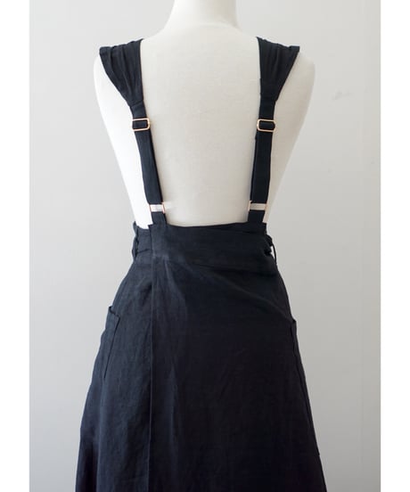 リボンクロスエプロン　ブラック