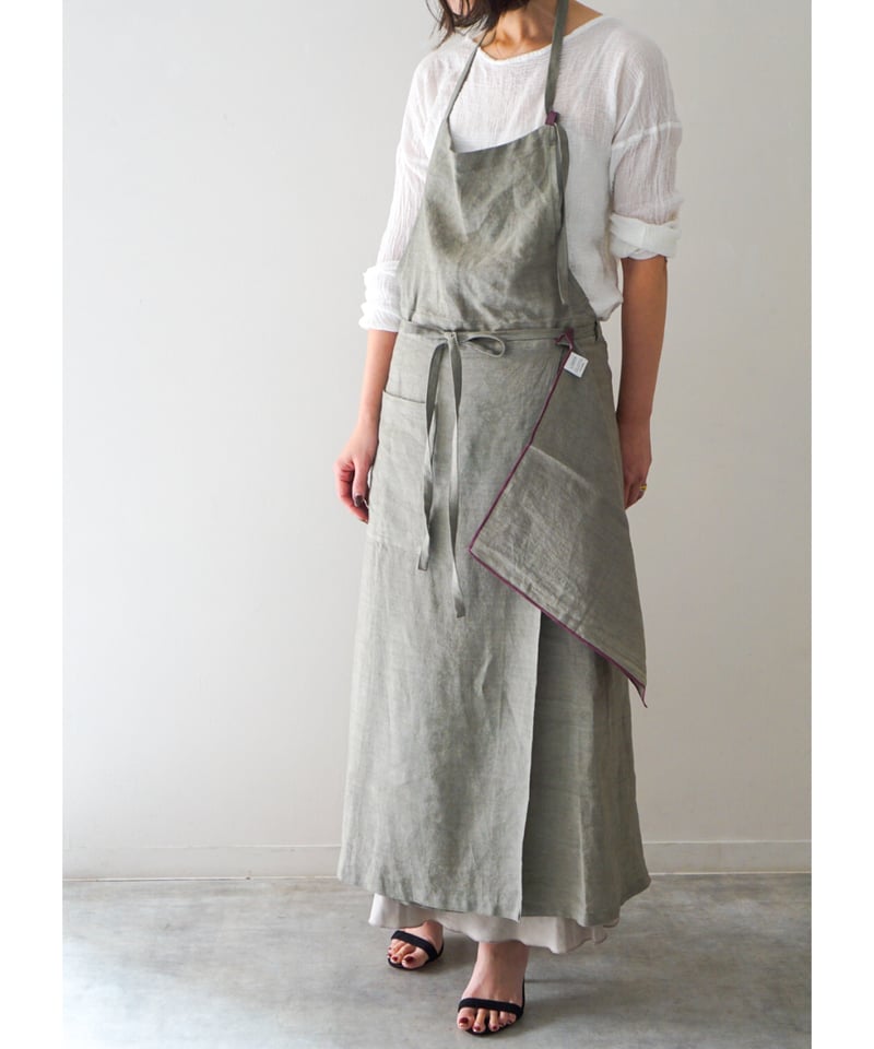 首掛けスリットエプロン グレー | E'PICE