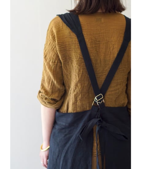 リボンクロスエプロン　ブラック