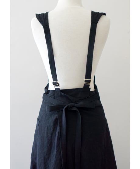 リボンクロスエプロン　ブラック