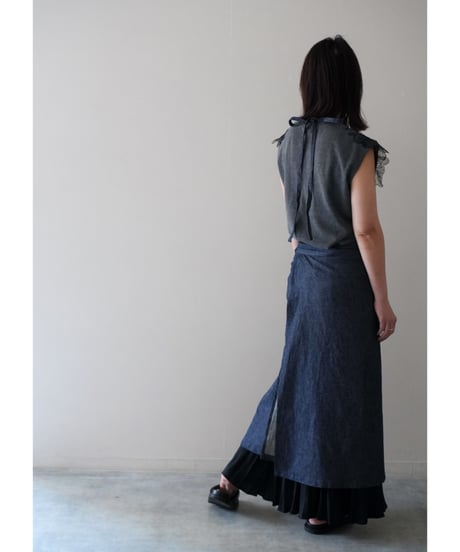 限定デニム　スリットエプロン