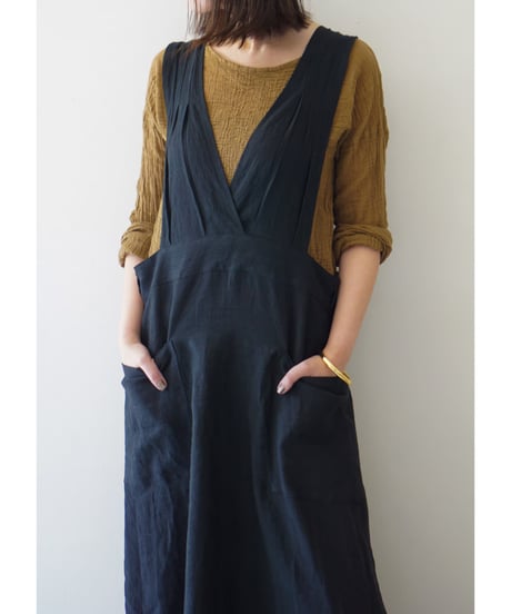 リボンクロスエプロン　ブラック