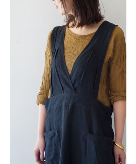 リボンクロスエプロン　ブラック