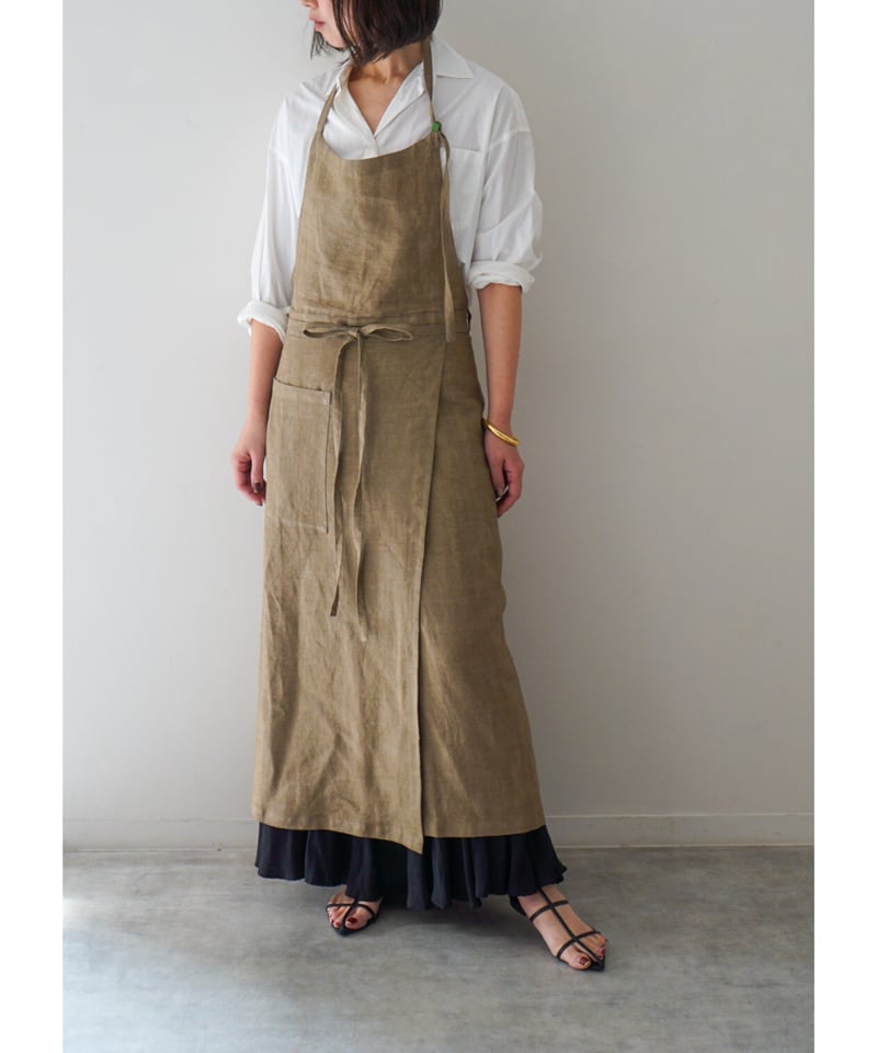 首掛けスリットエプロン モカ | E'PICE