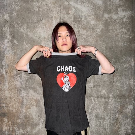 【受注販売】"CHAOS" Ringer T-Shirts Black