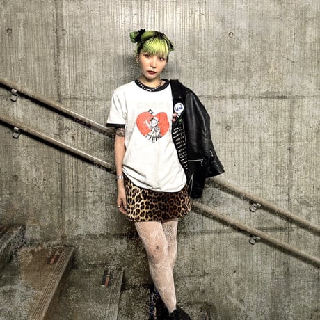 "CHAOS" Ringer T-Shirts White