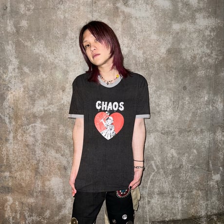 【受注販売】"CHAOS" Ringer T-Shirts Black