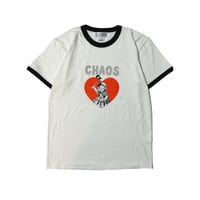 "CHAOS" Ringer T-Shirts White