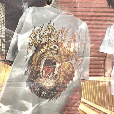 SCAB CLUB “Tiger T-shirts" Acid Blue