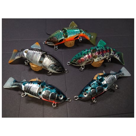 予約販売 中サイズ S字系3連ジョイントミノーPre-order Custom-made S-shaped slalom action 3-joint medium trout type