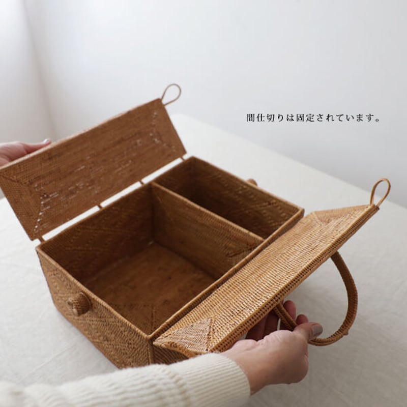 収納ケース 藤編 茶道具 ピクニック 小物入れ籠 便攜 民芸職人手作り弁当箱3 民芸職人手作り 収納ケース 藤編 茶道具 ピクニック 小物入れ籠