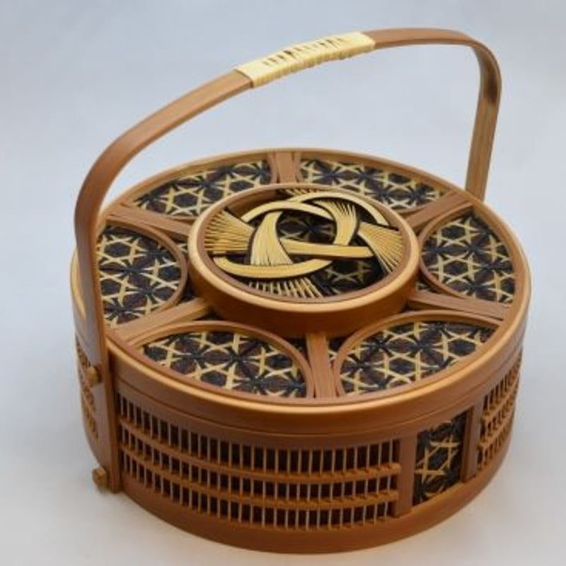 駿河竹千筋細工 淡路手付菓子器 丸 | minori-frontier