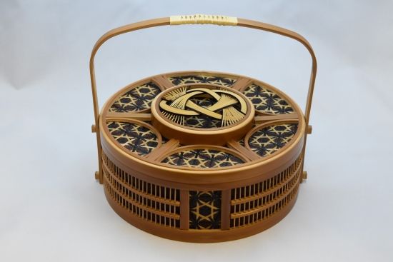 駿河竹千筋細工 淡路手付菓子器 丸 | minori-frontier