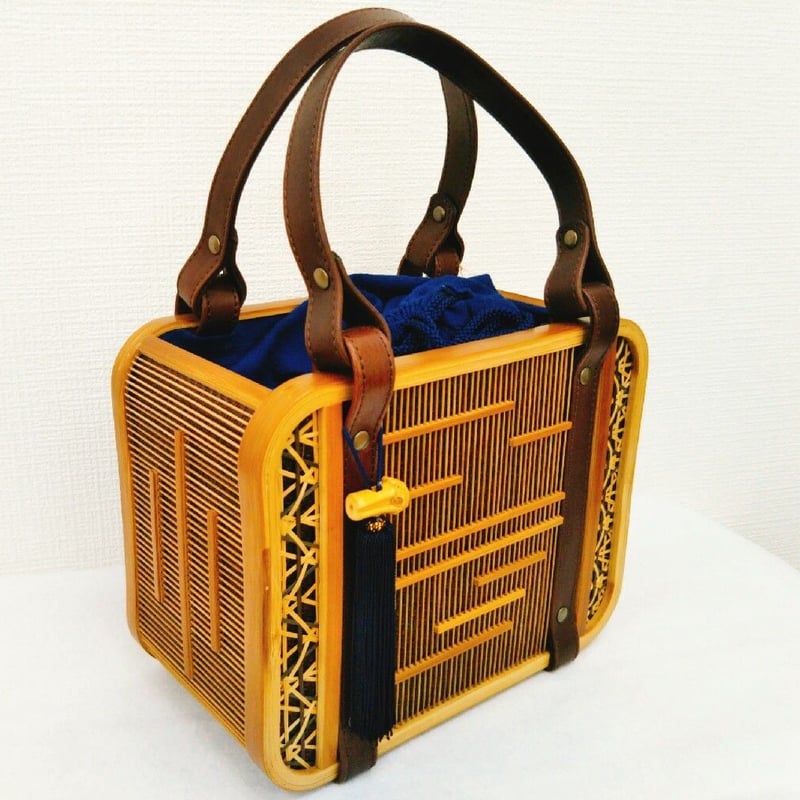 バッグ」駿河竹千筋細工 皮紐 | minori-frontier