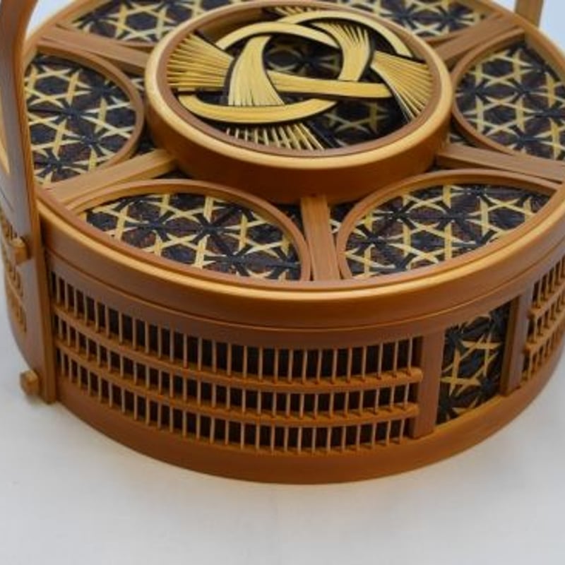 駿河竹千筋細工 淡路手付菓子器 丸 | minori-frontier