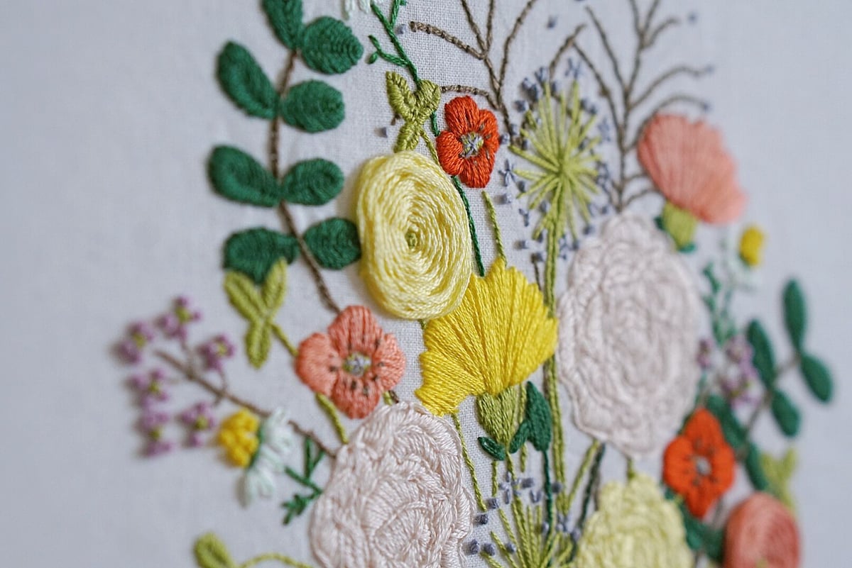 花束刺繍のウェルカムボード】オーダーメイド | yuineArt