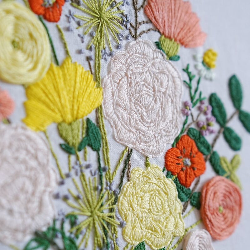 花束刺繍のウェルカムボード/受注オーダー | yuineArt