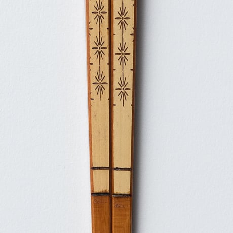 うるし白竹彫刻箸23cm/21cm