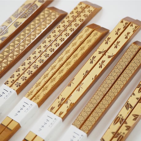 うるし白竹彫刻箸23cm/21cm
