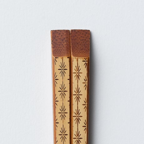 うるし白竹彫刻箸23cm/21cm