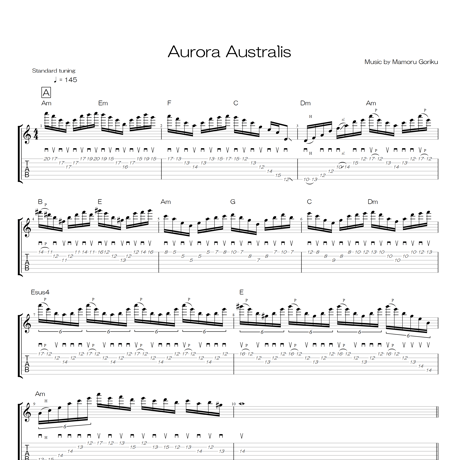 【GUITAR TAB】Aurora Australis TAB譜&カラオケ音源