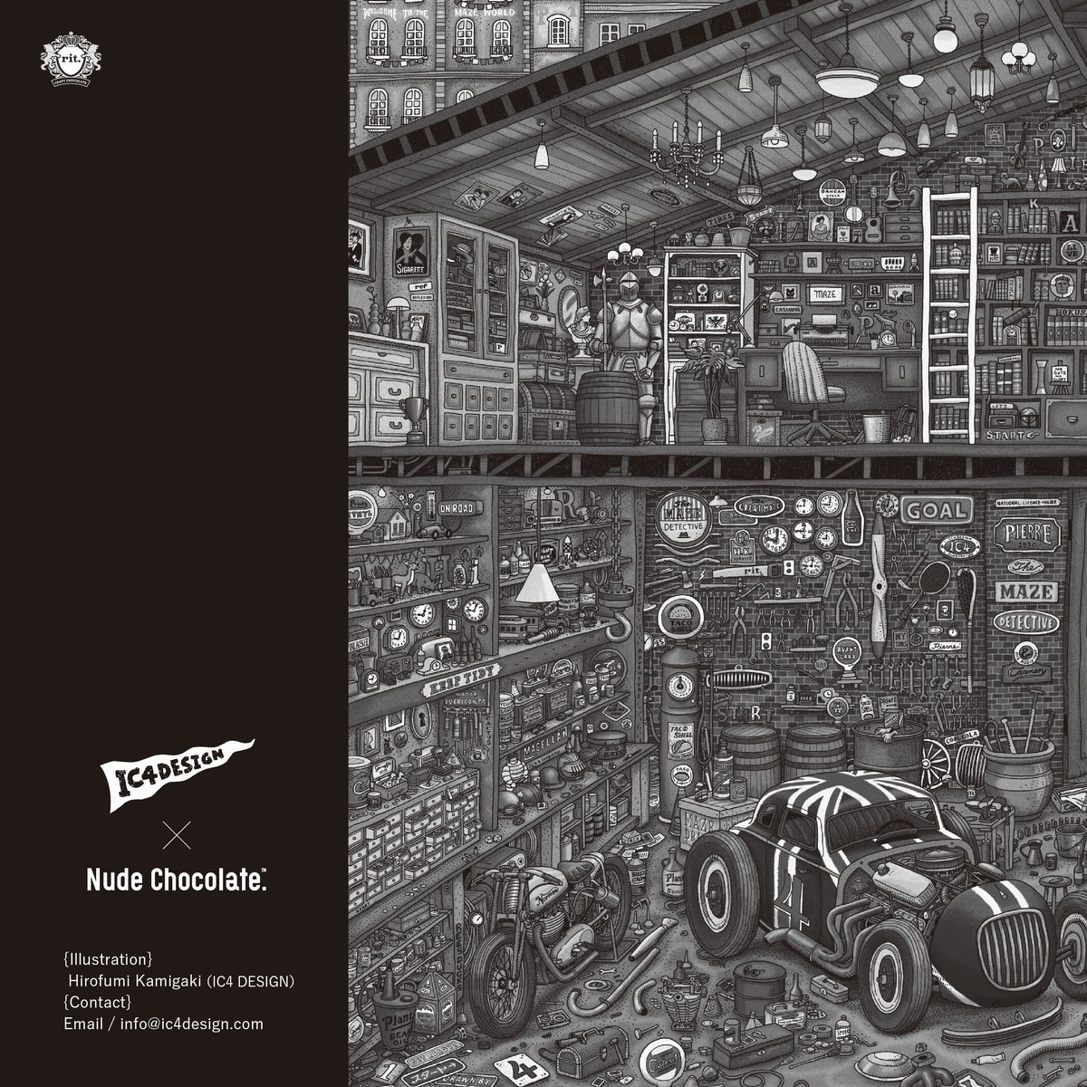 IC4 DESIGN 神垣博文 x Nude Chocolate」カセットテープ