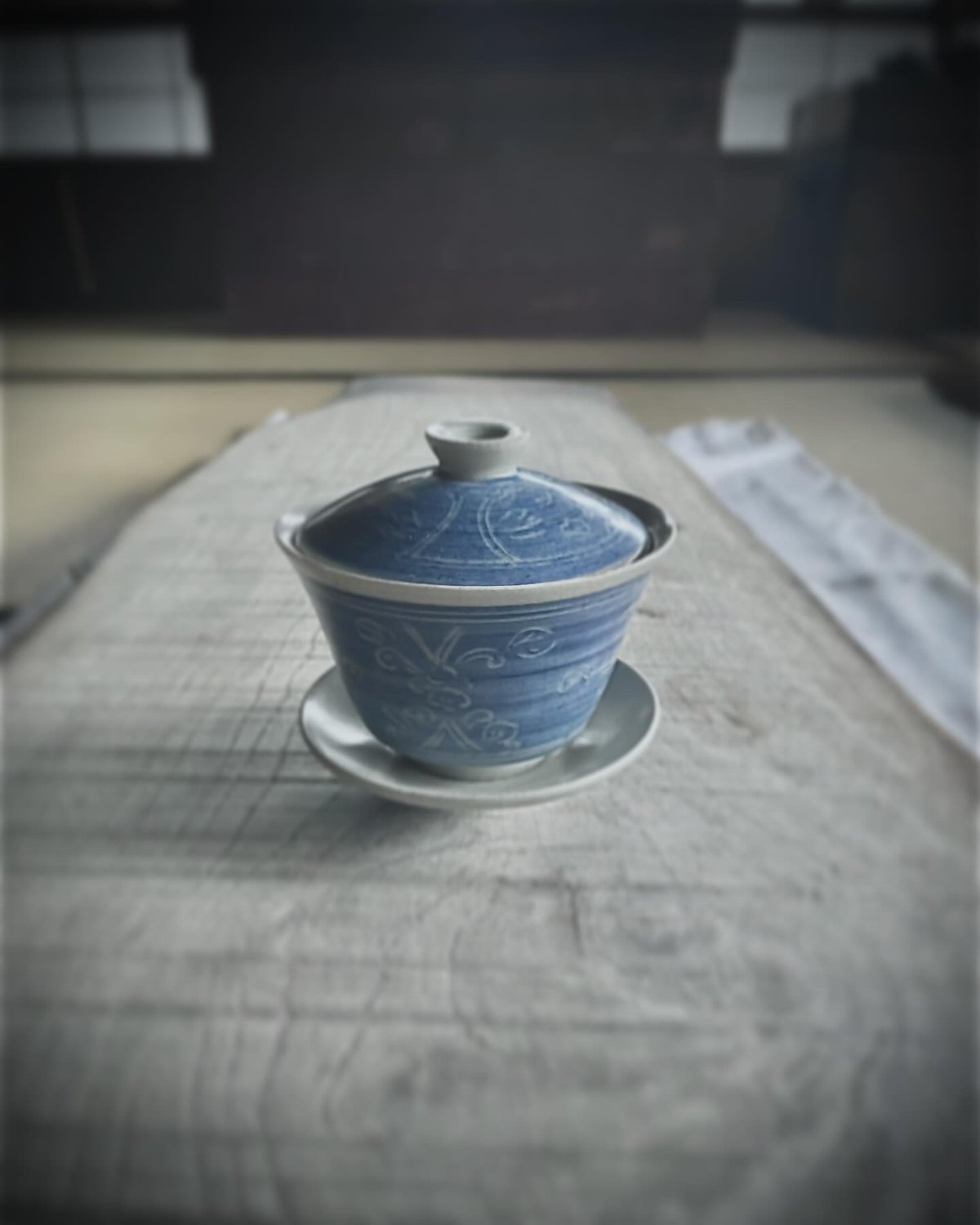 中国清時代　唐草文蓋茶碗2客直径12.5/12.7㎝タトチ東な7-0211☆2F 中国清時代 唐草文蓋茶碗2客直径12.5/12.7㎝タトチ東な