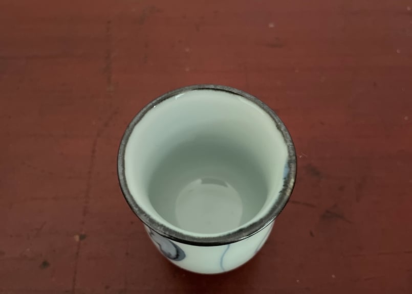 慶四郎窯】古代伊万里写 鶴文茶器セット〈急須1・湯呑5／由緒