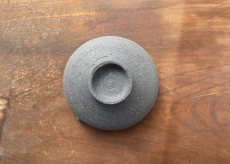 有原周月 在銘 落款の元箱有 「恵比寿 大黒　面 根付」 銘「好日」黒茶碗 大樋陶土斎（ 九代大樋長左衛門）造 鵬雲斎