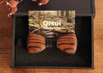 木製蝶ネクタイ　1個 ハンドメイド 黒柿、青森ヒバ、杉等 PREMIUM QISUI 木製蝶ネクタイ 素材:黒柿 | QISUI