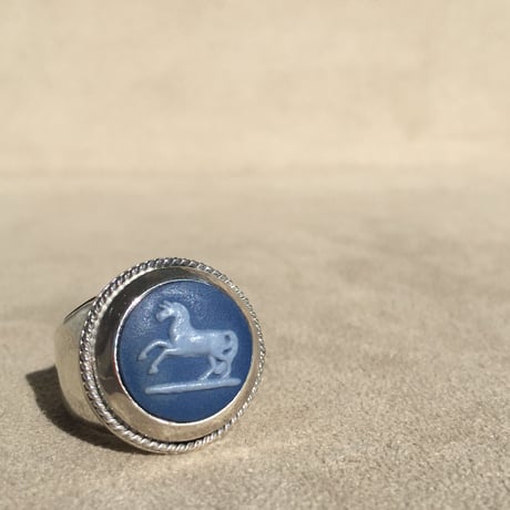 HORSE STANDING BLUE
