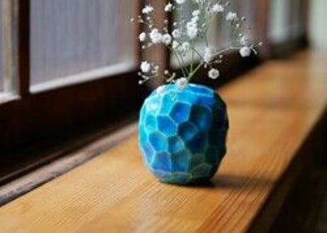 蒲池焼　竹の子　筍　陶器　置物　一輪挿し　細かな欠けあり 748-413-578.jpg