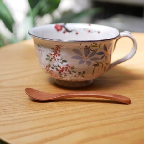 スープカップ　四季草花（梅・桜・鉄線・萩）