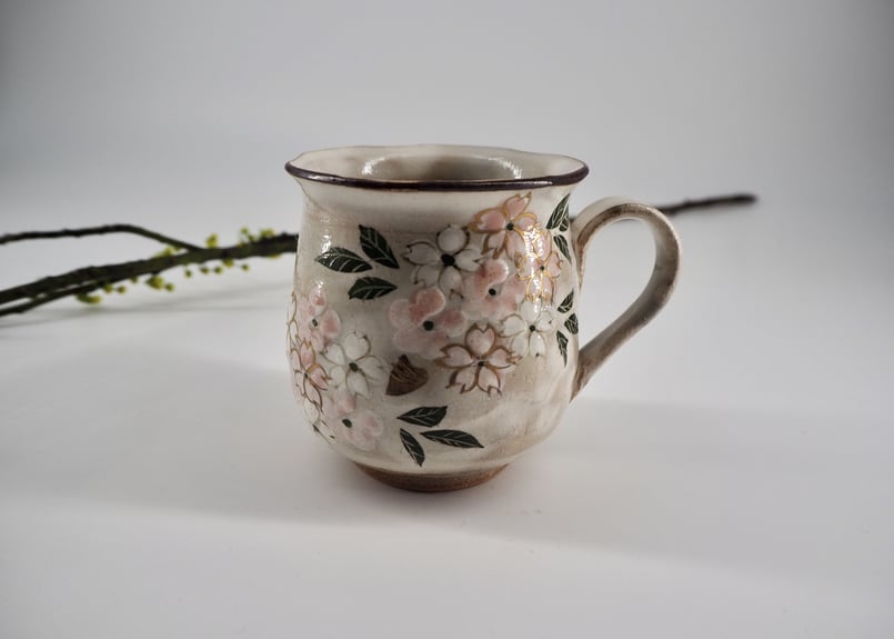 京焼　清水焼　陶あん　コーヒーカップ　芍薬　桜　カップ2個　色絵 陶あん×小川珈琲 京焼・清水焼コーヒーカップ | 【公式】小川