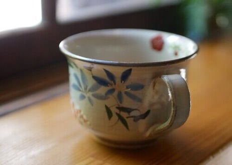 コーヒーカップ　四季草花（梅・桜・鉄線・萩）