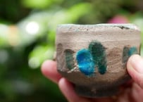 ぐい呑み　青と緑の楽釉