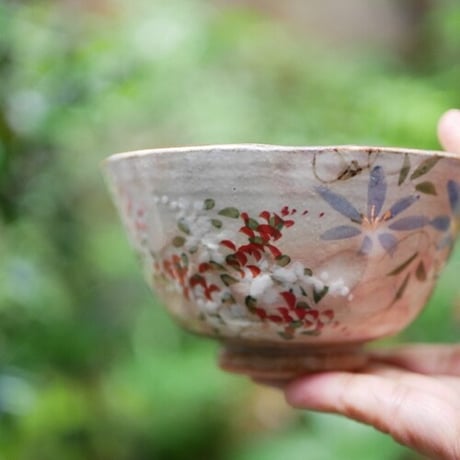 ご飯茶碗　四季草花（梅・桜・鉄線・萩）