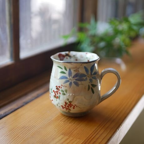 マグカップ　四季草花（梅・桜・鉄線・萩）