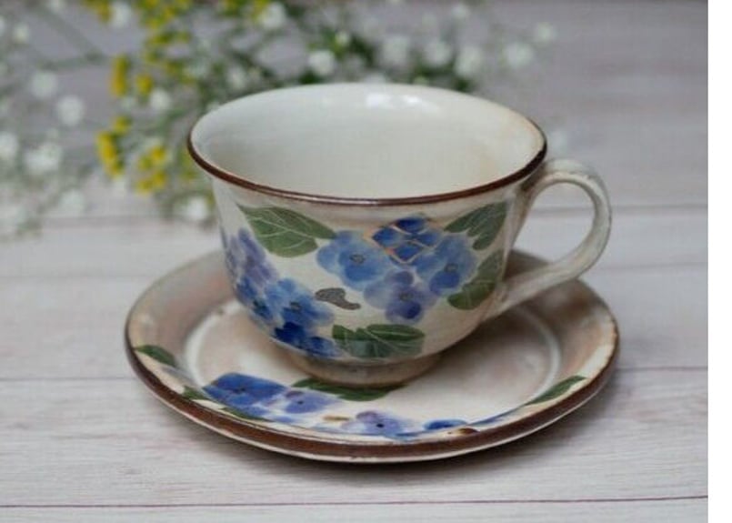 コーヒー碗皿 紫陽花（お皿：タタラ） | 【公式オンラインショップ】京