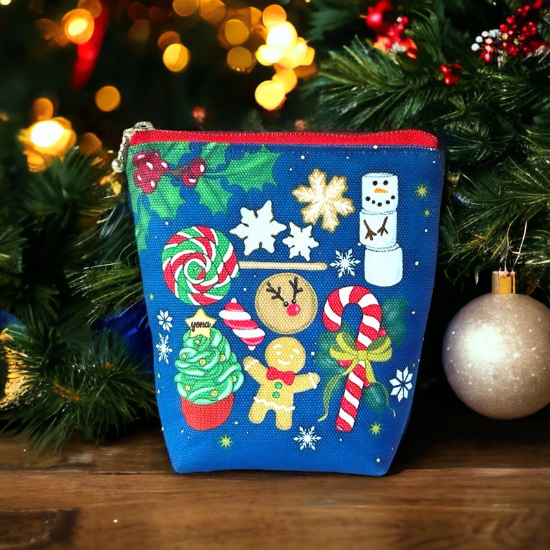 葉日月様 レアクリスマス メリーボンボン チャーム付きポーチ2個 葉日月様 レアクリスマス メリーボンボン チャーム付きポーチ2個