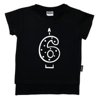 Cribstar 6 Candle T Black 6歳バースデイＴシャツ 122cm