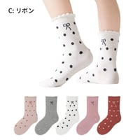 リボン socks 5足セット 14-16/ 16-18/ 18-22cm