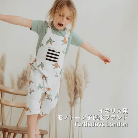 [ Turtledove London ] バードソング ショートオーバーオール 80cm