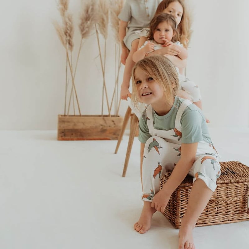 Turtledove London ] バードソング ショートオーバーオール 80