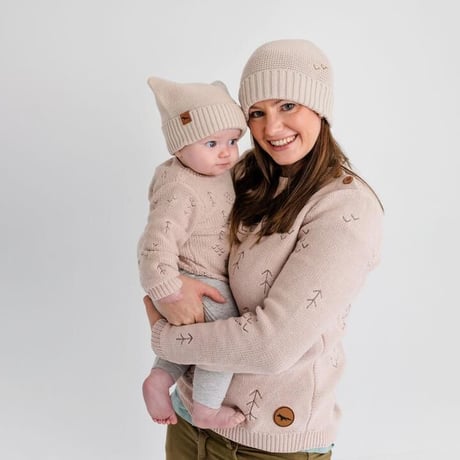 wild island Apparel ベビー コットンニット帽 ベージュ 0-2y